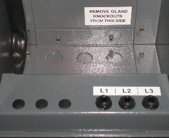 Gland holes from inside the LV box