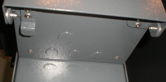 Gland holes from underneath the LV box