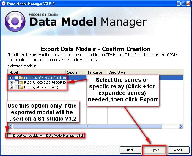 Select data model