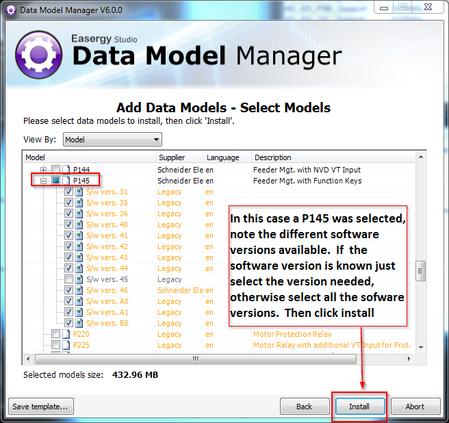 select data model