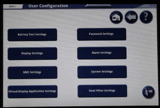 PX 250/500 User Configuration Screen shot