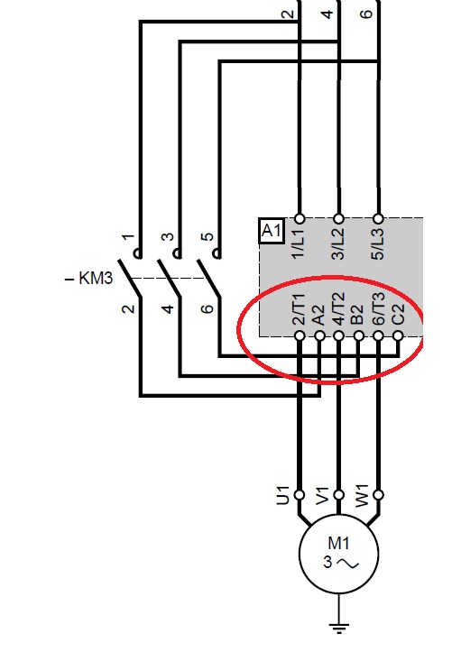 ATS48: подключение внешнего байпасного контактора - можно ли менять подключать  двигатель на клеммы A2/B2/C2? | Schneider Electric Казахстан