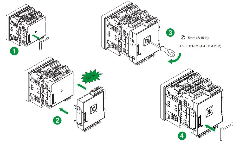 Screenshot of install guide for panel mount PM8000