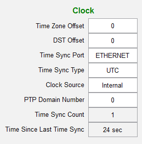 Vista Page with example clock configuration