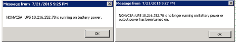 Sample message screens