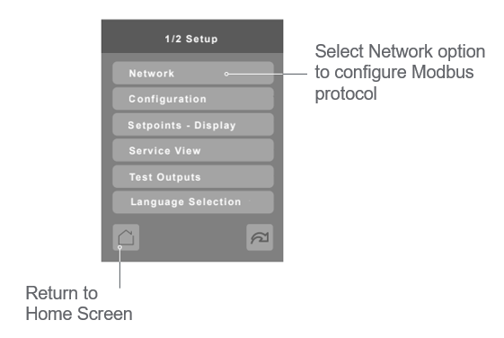 Select network settings