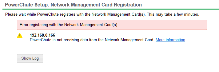 Error message, Not receiving data from Network card