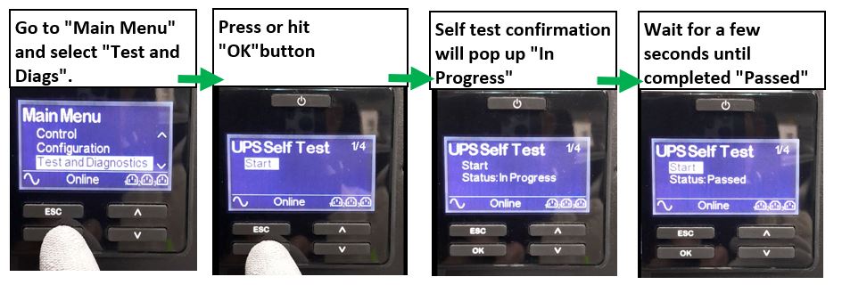 manual self test via display